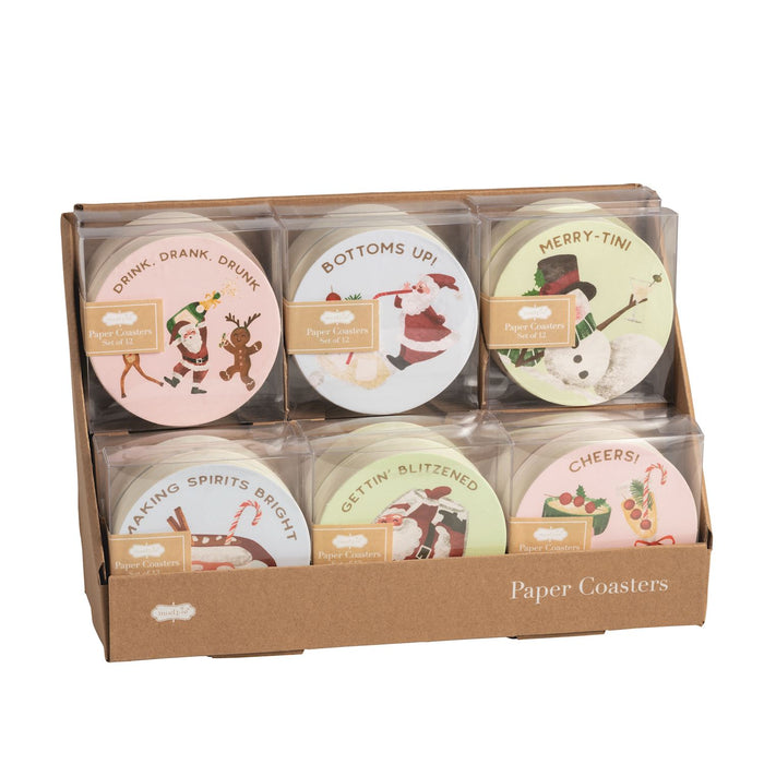 Christmas Paper Coaster Sets