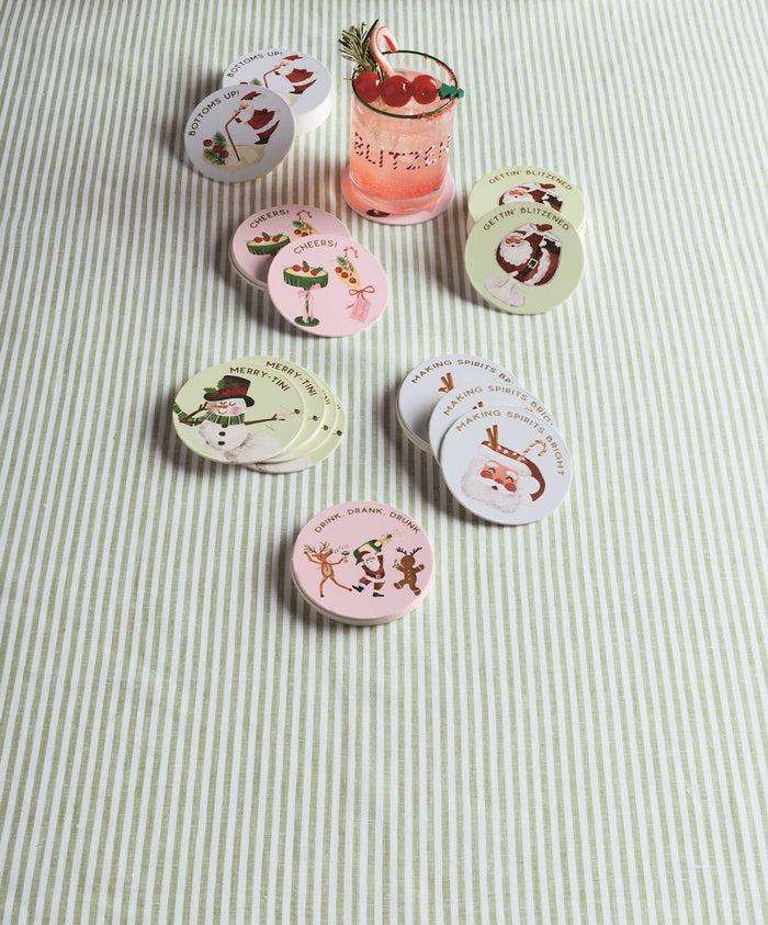 Christmas Paper Coaster Sets