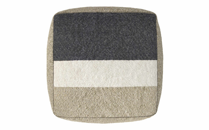 Black/Cream/Sand | Claudette Square Pouf