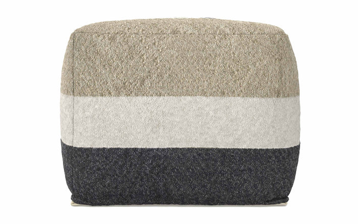 Black/Cream/Sand | Claudette Square Pouf