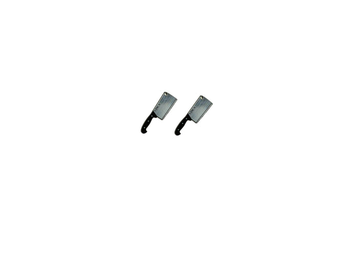Cleaver Earrings - Silver and Black