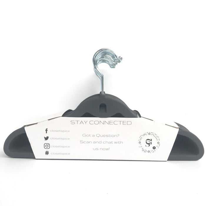 Closet Spice Rubber Coated Plastic Non-Slip Suit Hangers (Grey)
