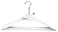 Closet Spice Rubber Coated Wide Shoulder Plastic Non-Slip Coat Hangers with Non-Slip Pant Bar - Set of 4 (White)