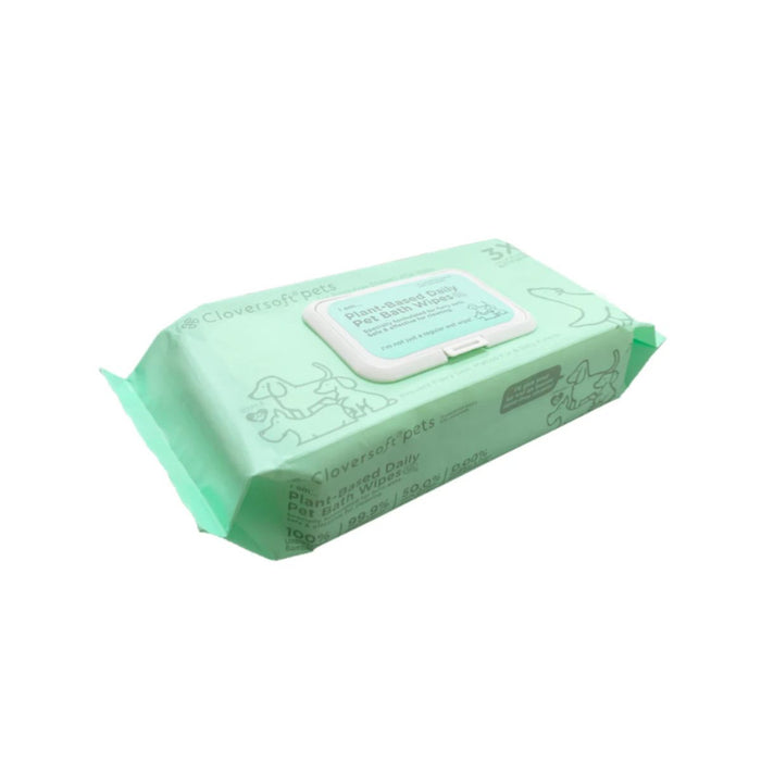 Cloversoft Pets Plant-Based Daily Pet Bath Wipes 70 Sheets