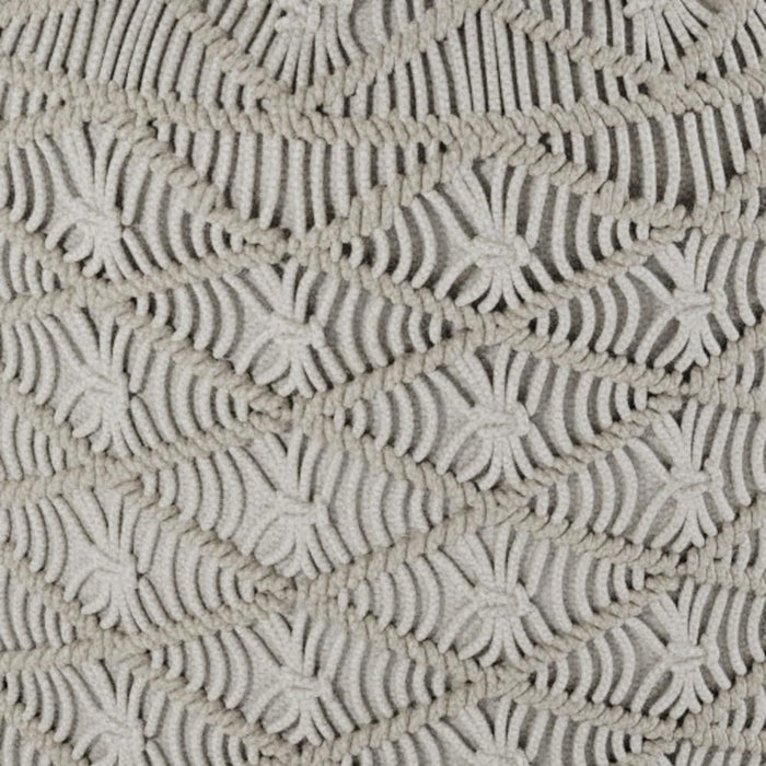 Cloud Grey | Coates Round Macrame Pouf