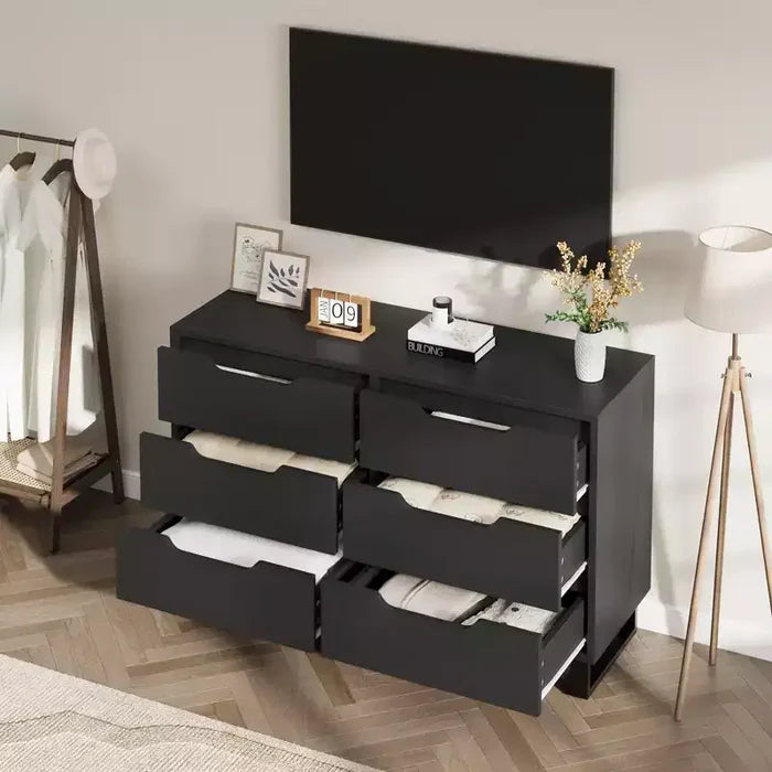 GustoWave 6 Dresser for Bedroom, 47.2 Wide Dresser, Freestanding Vertical Drawer Cabinet with Storage, Wooden Closet Storage Chest for Living Room