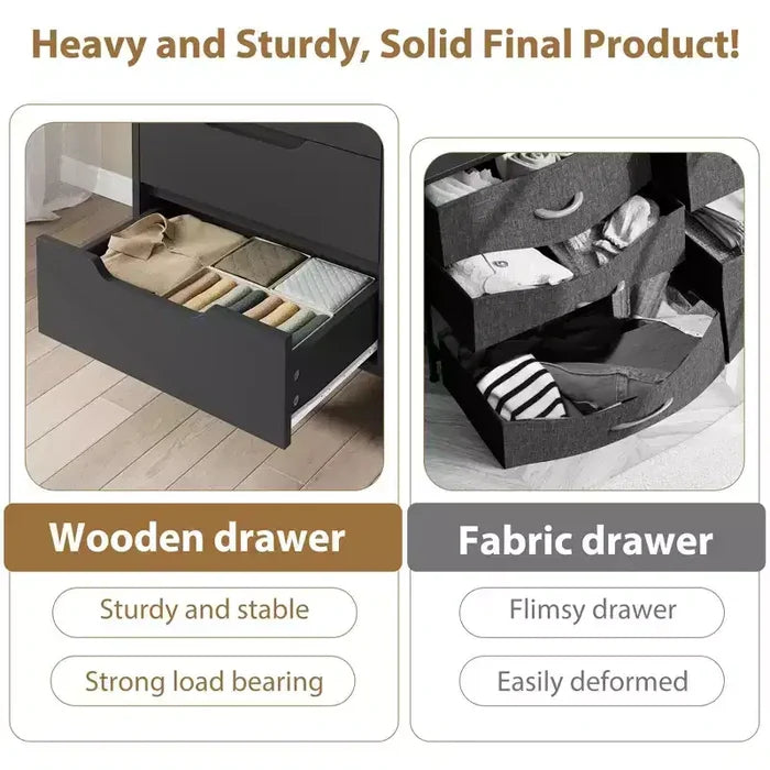 GustoWave 6 Dresser for Bedroom, 47.2 Wide Dresser, Freestanding Vertical Drawer Cabinet with Storage, Wooden Closet Storage Chest for Living Room