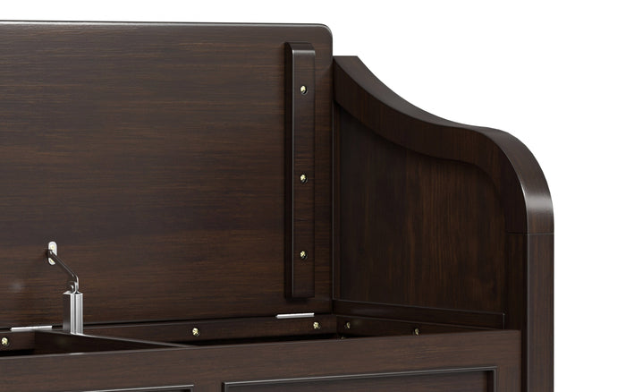 Dark Chestnut Brown | Connaught Entryway Storage Bench with Shelf