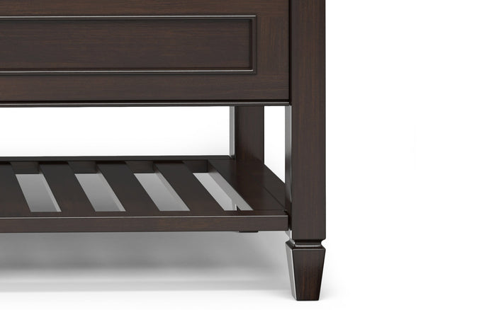 Dark Chestnut Brown | Connaught Entryway Storage Bench with Shelf
