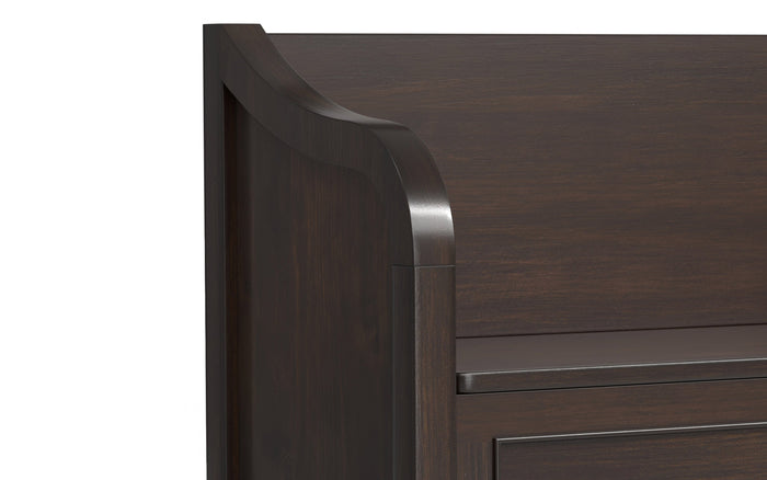 Dark Chestnut Brown | Connaught Entryway Storage Bench with Shelf