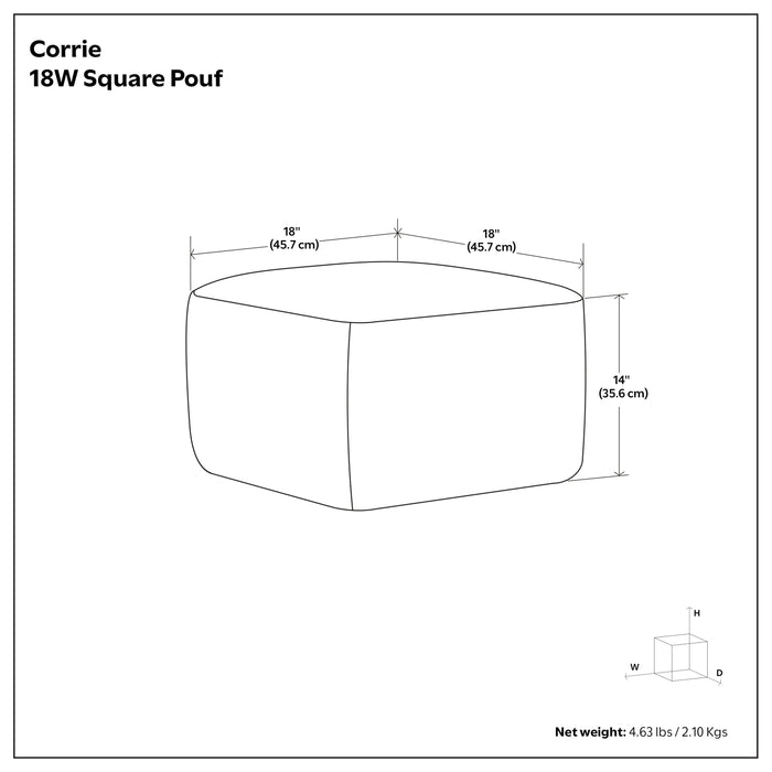 Corrie Square Woven Outdoor/ Indoor Pouf