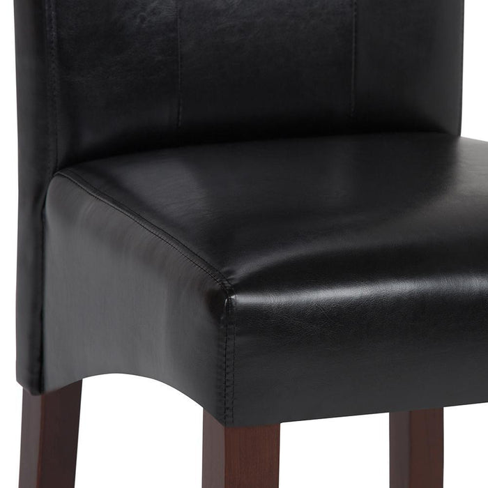 Midnight Black Vegan Leather | Cosmopolitan Deluxe Tufted Parson Chair (Set of 2)