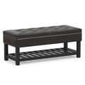 Tanners Brown Vegan Leather | Cosmopolitan Ottoman Bench in Vegan Leather