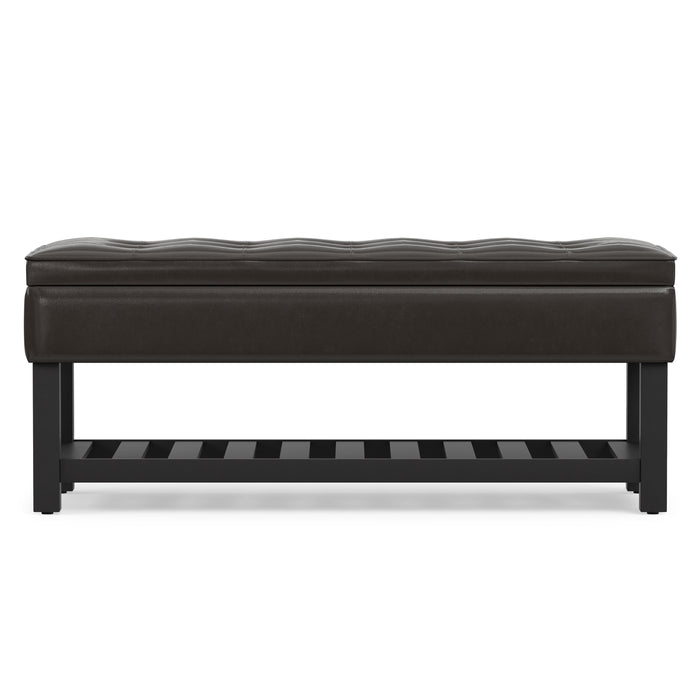 Tanners Brown Vegan Leather | Cosmopolitan Ottoman Bench in Vegan Leather