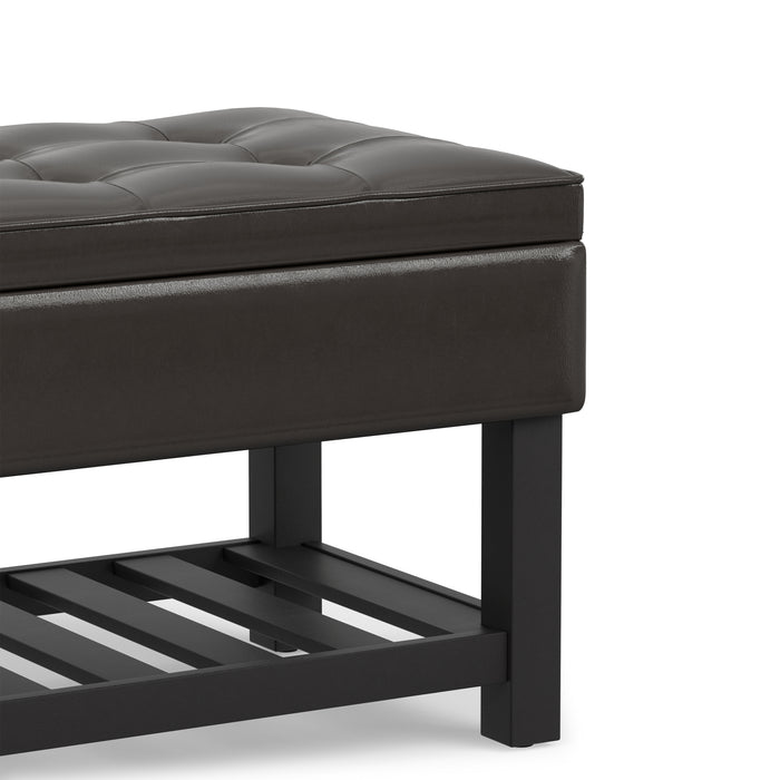 Tanners Brown Vegan Leather | Cosmopolitan Ottoman Bench in Vegan Leather