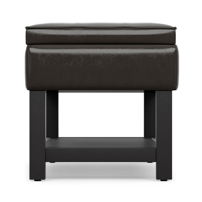 Tanners Brown Vegan Leather | Cosmopolitan Ottoman Bench in Vegan Leather