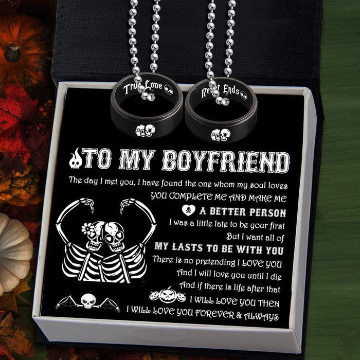 Couple Pendant Necklaces - To My Boyfriend - I Will Love You Forever & Always - Gnw12018