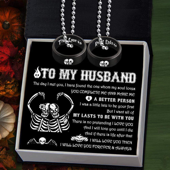 Couple Pendant Necklaces - To My Husband - I Will Love You Forever & Always - Gnw14017
