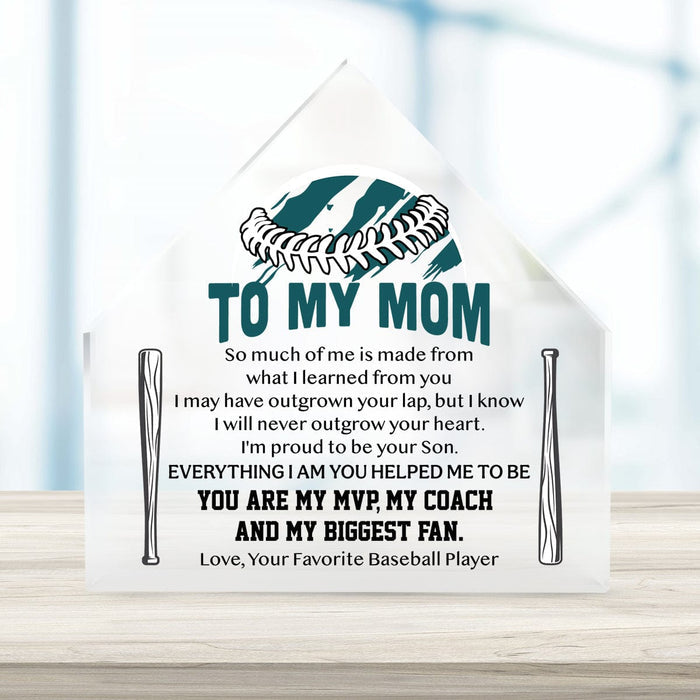 Crystal Plaque - Baseball - To My Mom - I'm Proud To Be Your Son - Gznf19013