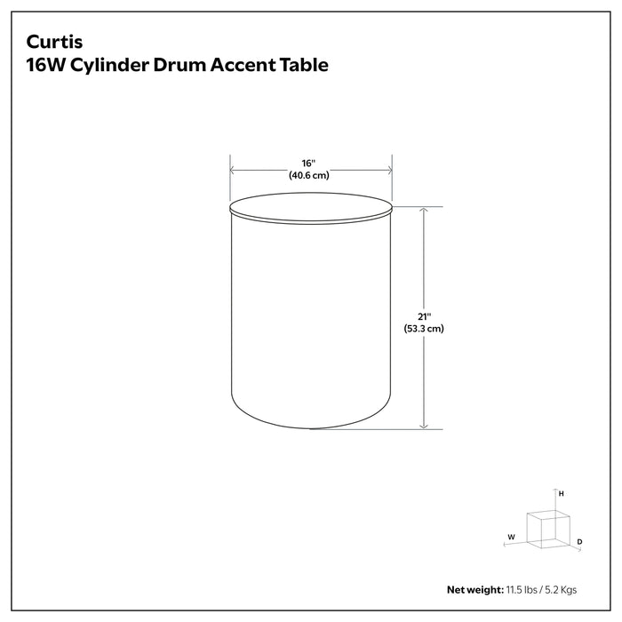 Black and Gold Ombre | Curtis Metal Cylinder Accent Table