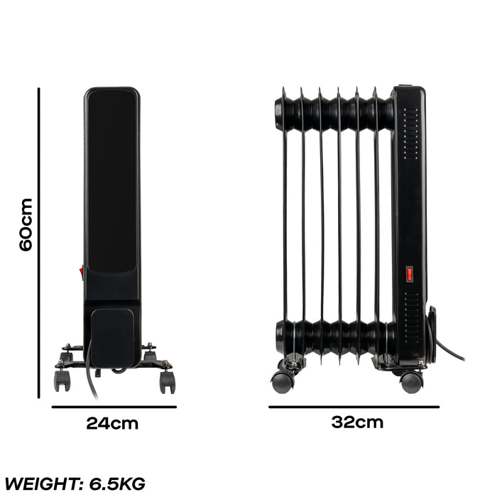 Daewoo 1500W Oil Filled Heater with LED Display & Remote Control