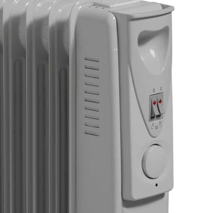 Daewoo 1500W Oil Filled Radiator with Thermostat Control