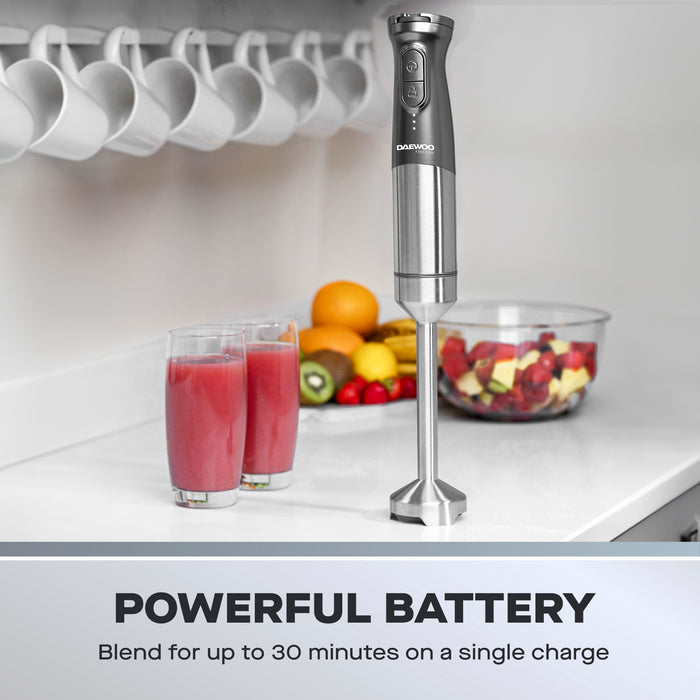 Daewoo 200W Cordless Pro 3-in-1 Hand Blender Set with Whisk, Chopper & Jug