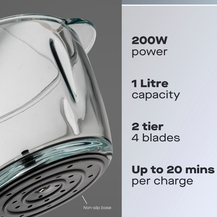 Daewoo 200W Cordless Pro Chopper with 1L Glass Bowl