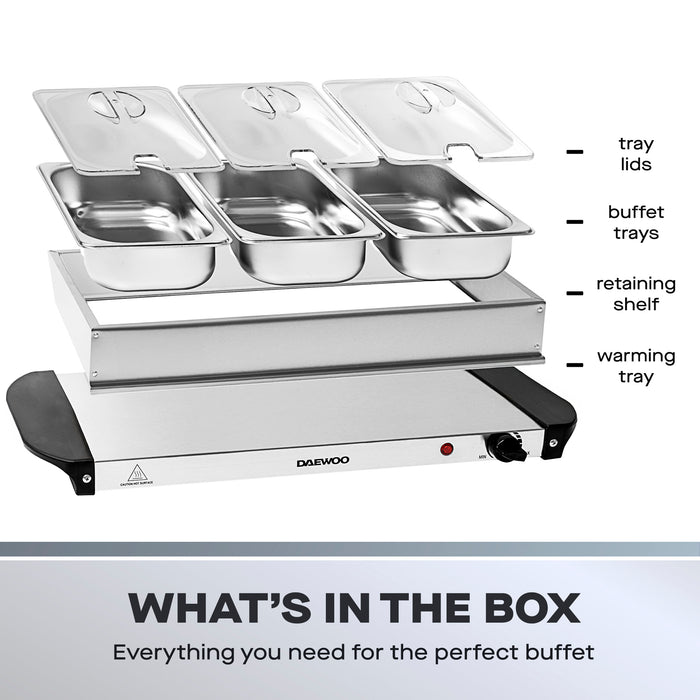 Daewoo 200W Electric Buffet Server 3 x 1.5L