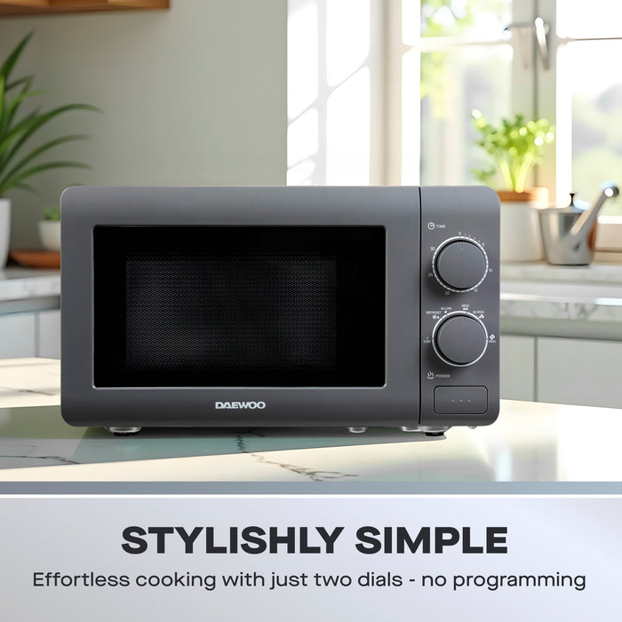 Daewoo 20L Grey Manual 800W Microwave