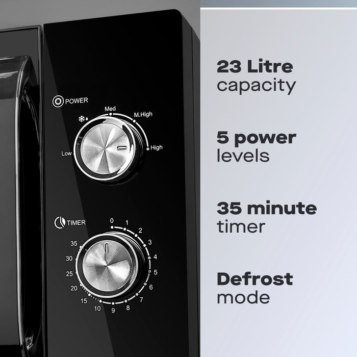 Daewoo 23L Black Manual 800W Microwave