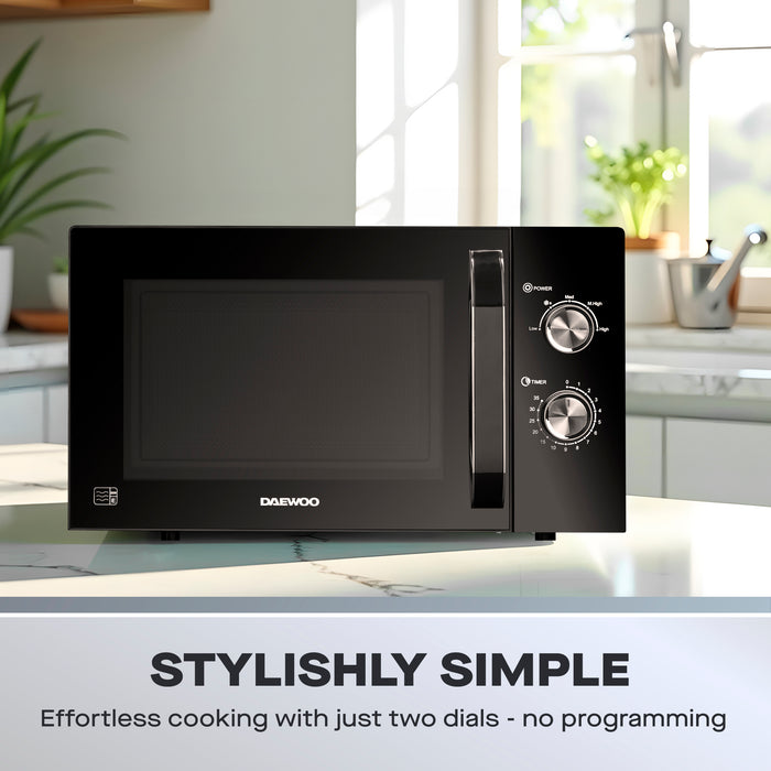 Daewoo 23L Black Manual 800W Microwave