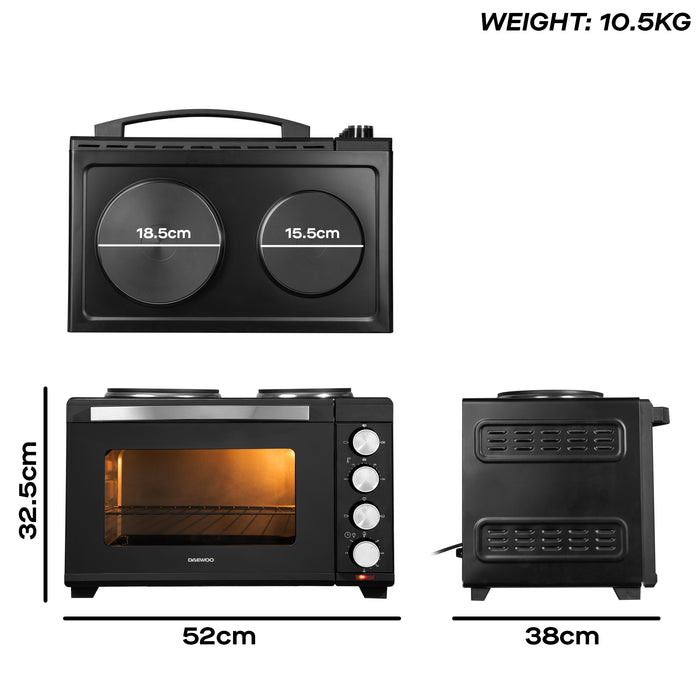Daewoo 3000W 32L Countertop Oven with Hot Plates