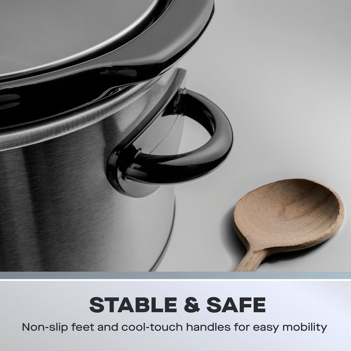 Daewoo 3.5L Slow Cooker, Stainless Steel