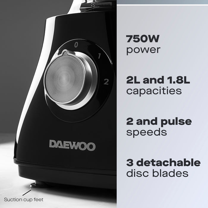Daewoo 750W 2L Food Processor & 1.8L Blender Combo