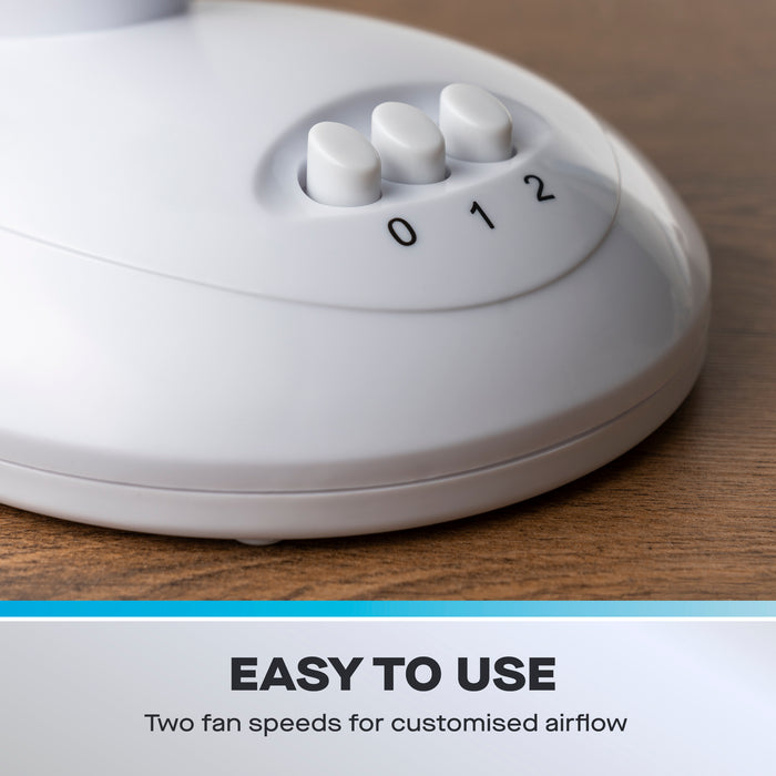 Daewoo 9" White Desk Fan