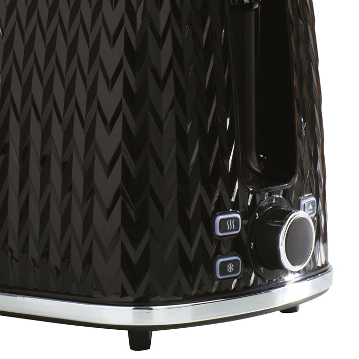 Daewoo Black Argyle 2 Slice Toaster
