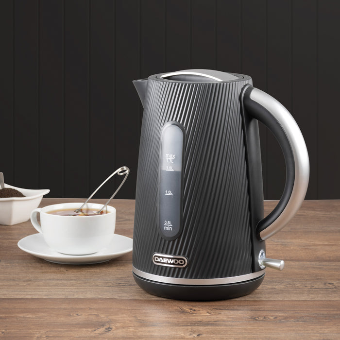 Daewoo Black Cascade 1.7L Jug Kettle