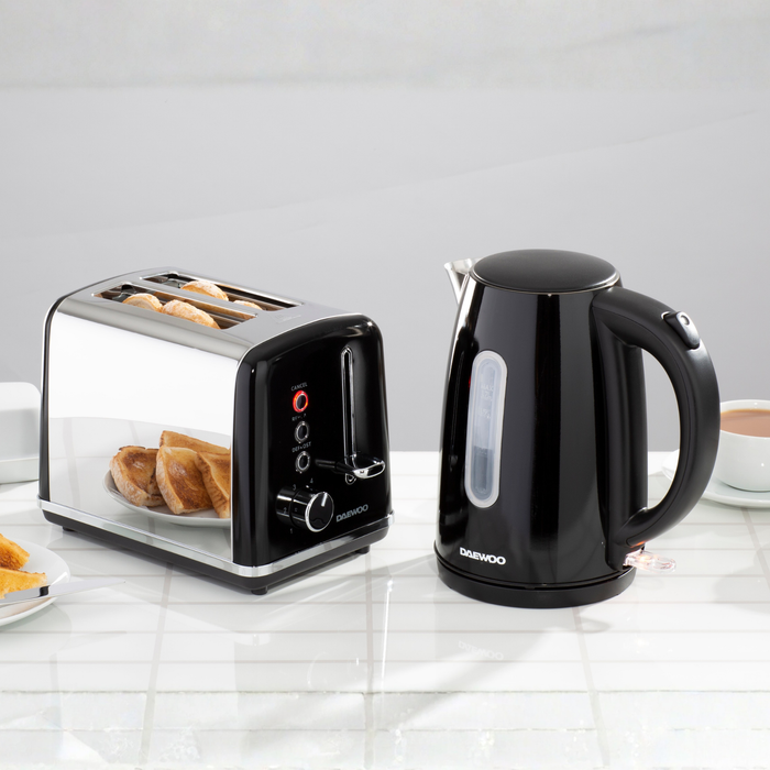 Daewoo Black Kensington Jug Kettle & 2-Slice Toaster Set