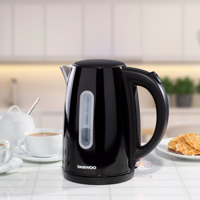 Daewoo Black Kensington Jug Kettle & 2-Slice Toaster Set
