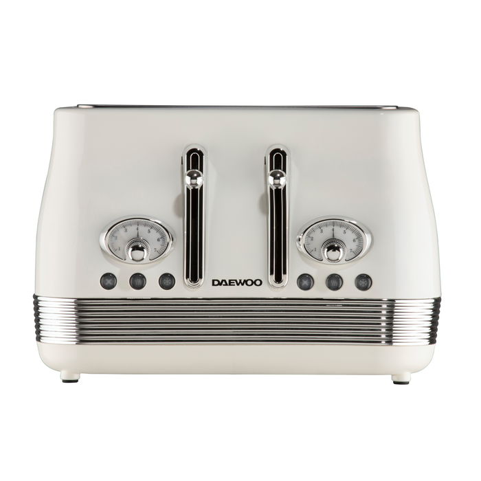 Daewoo Buttermilk Denver Jug Kettle & 4 Slice Toaster Set