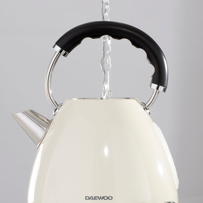 Daewoo Cream Kensington 1.7L Pyramid Kettle
