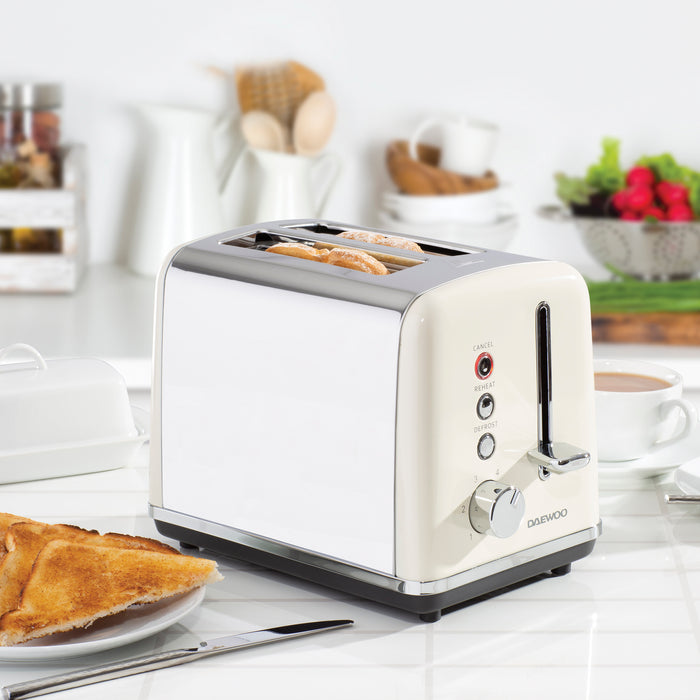 Daewoo Cream Kensington 2 Slice Toaster