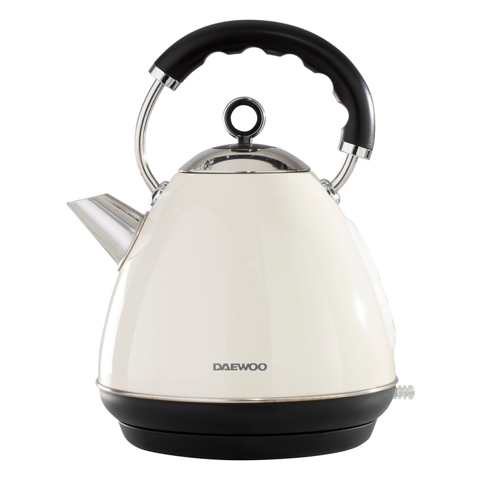Daewoo Cream Kensington Pyramid Kettle & 2-Slice Toaster Set