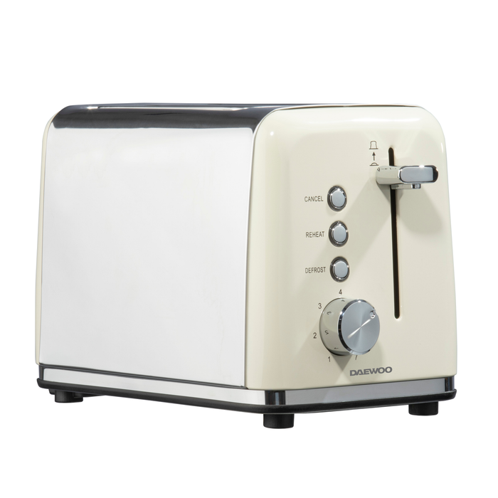 Daewoo Cream Kensington Pyramid Kettle & 2-Slice Toaster Set
