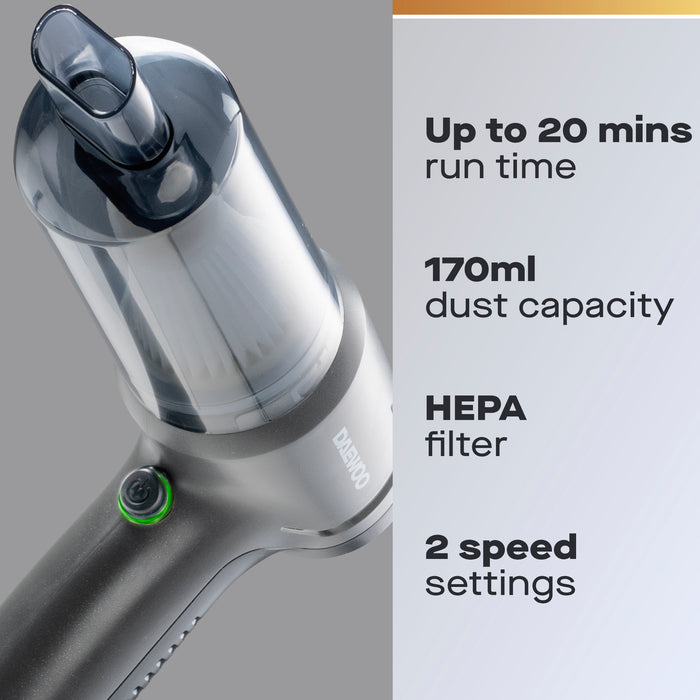 Daewoo Cyclone Freedom Cordless Handheld Car Detailing Vacuum Cleaner