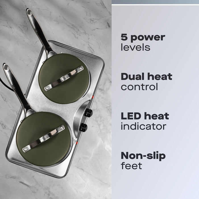 Daewoo Double 2500W Stainless Steel Hot Plate