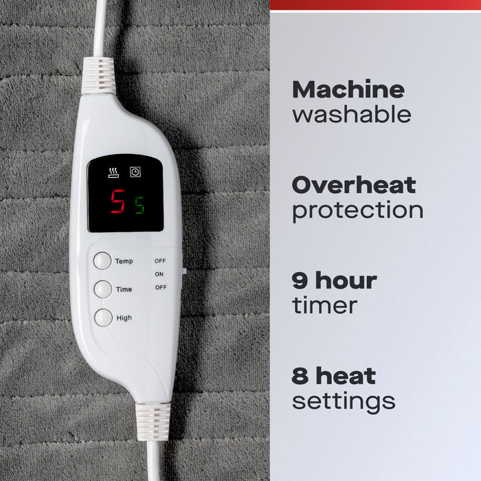 Daewoo Grey Heated Over Throw Blanket