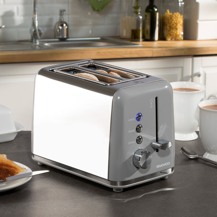 Daewoo Grey Kensington 2 Slice Toaster