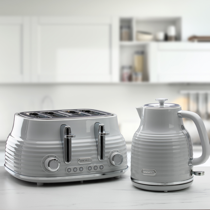 Daewoo Grey Sienna 4 Slice Toaster